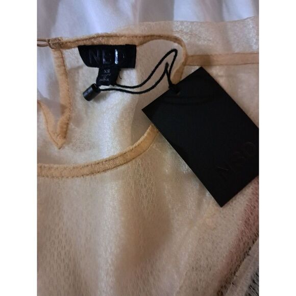 Revolve NBD Dress Size X-Small Sequin Ivory Gold Bronze Sequins Mini Dress - Picture 10 of 14